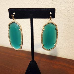 Danielle Gold Statement Earrings in Green